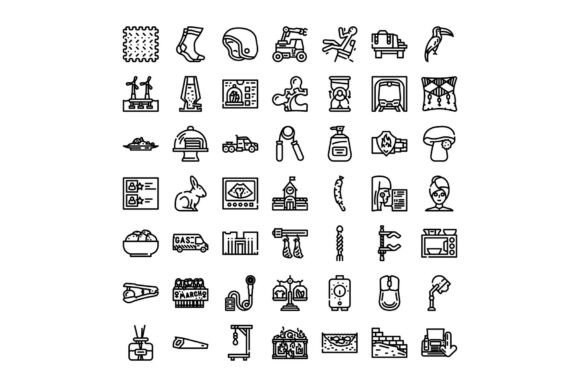 Diverse Collection of Minimal Line Icons