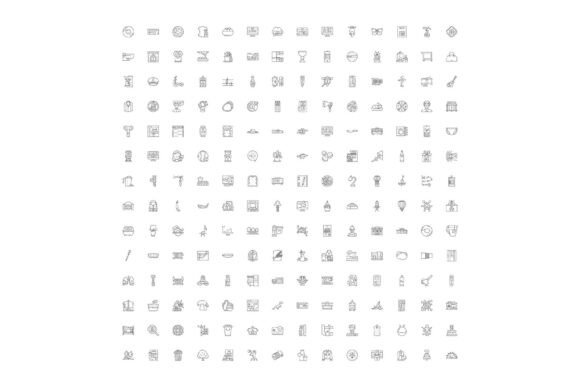 Diverse Collection of Modern Thin Line Icons