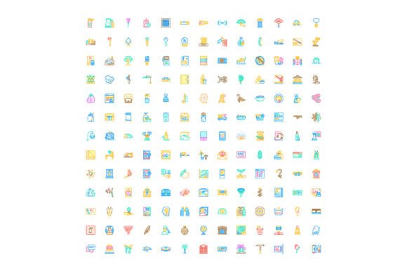 Diverse Vector Pictograms on White Backg