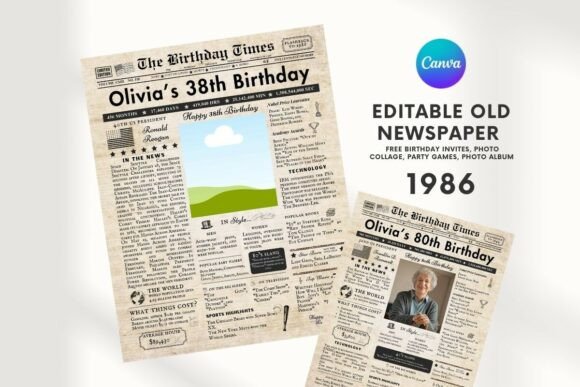 EDITABLE 38 Birthday Newspaper