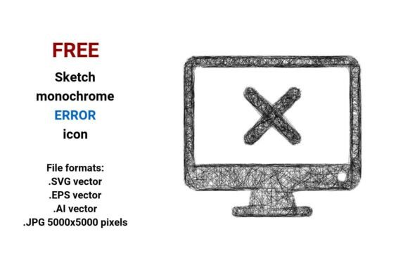 FREE Sketch Error Icon: Scalable, Expressive Vector Assets for Modern UI and UX Design