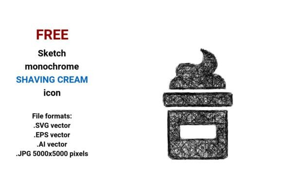 Free Sketch Shaving Cream Icon: High-Quality Vector & Raster Files for Designers and Developers