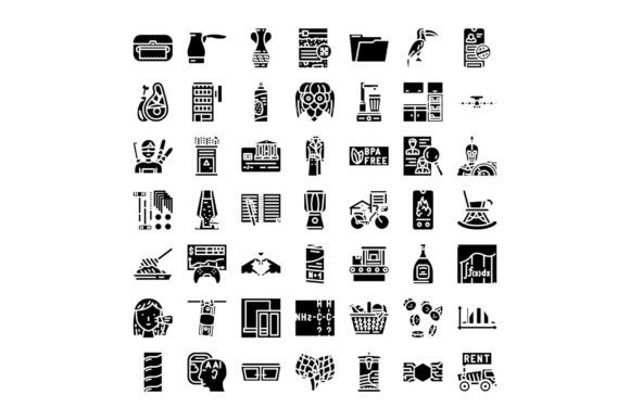 Glyphs Collection Illustrating Various B