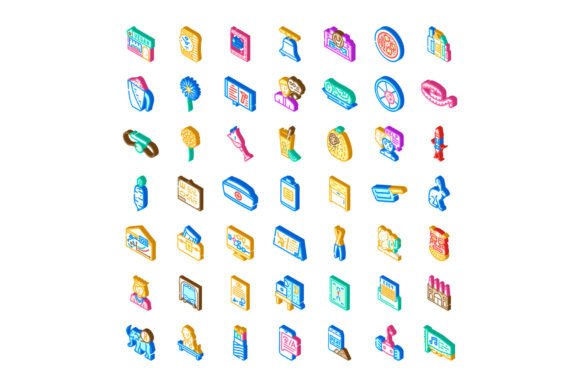 Isometric Business Technology Service Icons