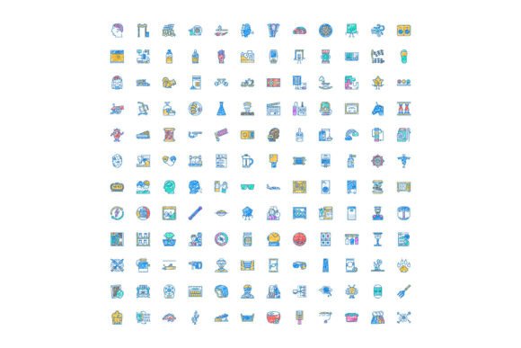 Miscellaneous Colorful Doodle Icons Coll
