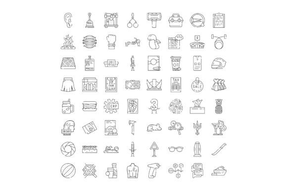 Miscellaneous Line Icons Collection Illu