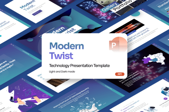 Modern Twist Creative PowerPoint: A Futuristic Template for Tech-Focused Presentations